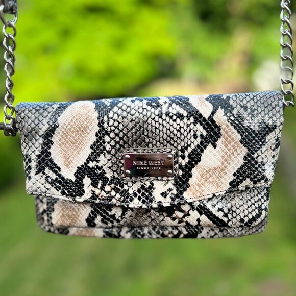 Nine West Handbags - Nine West Wristlet and Crossbody in a Python or Snake print with Lots of Pockets